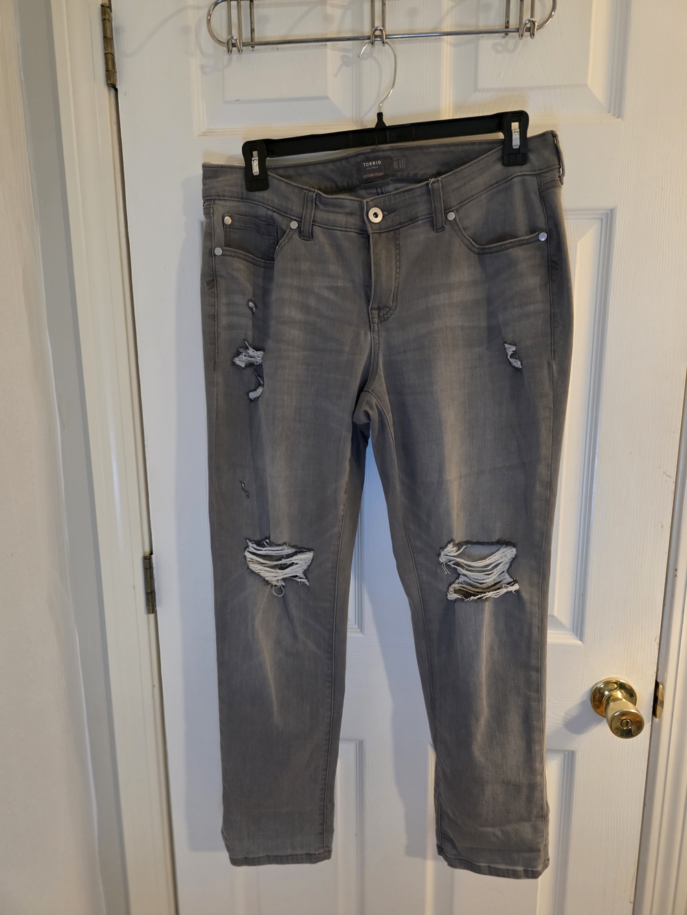 torrid Gray Distressed Boyfriend Jeans